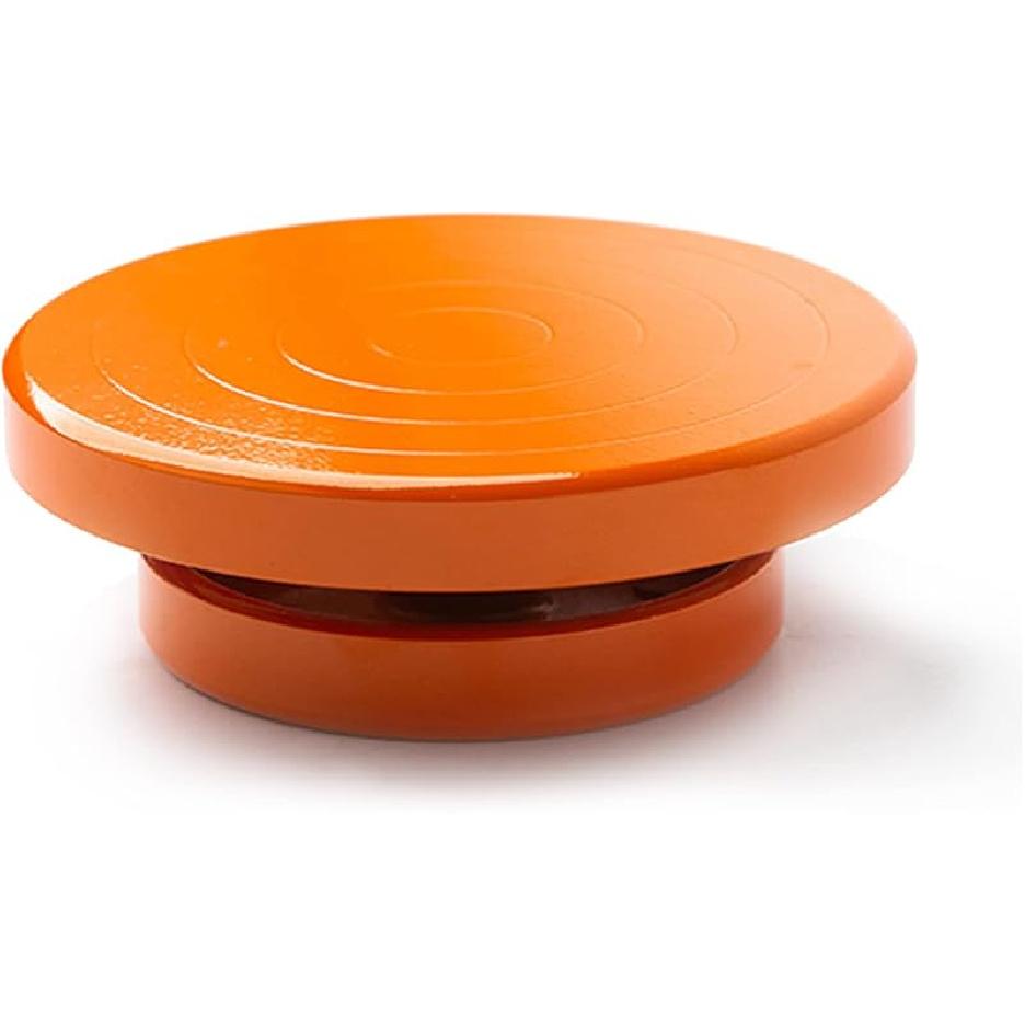 Metal Pottery Banding Wheel Manual Turntable Turnplate Aluminum Alloy Clay Sculpture Painting Turntable,Orange оранжевый