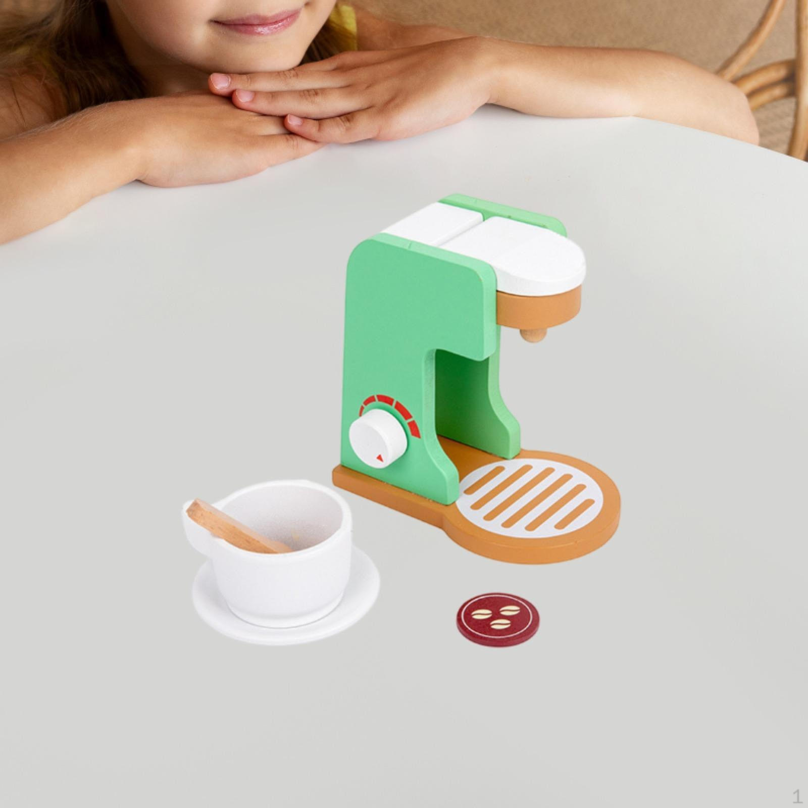

Имитация деревянной кухонной игрушки, аксессуары, развивающие жизненные навыки, набор для ролевых игр с едой для детей 3, 4, 5 лет Coffee Machine