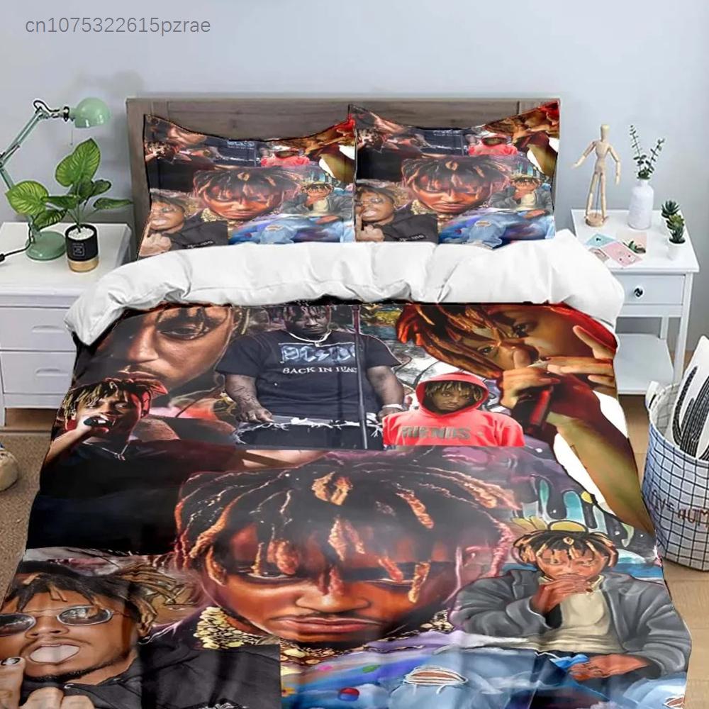 Fashion Hip-hop Singer J-Juice WRLD Bedding Set Single Twin Full King Size Musical Genius Bed Linen Adults Teens Bedroom Gift