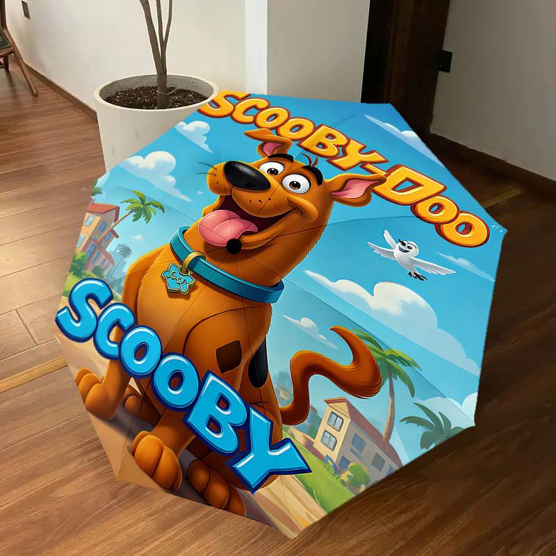 1PC Warner Scooby-Doo Scooby Automatic Open/Close Umbrella with Windproof, 107-Rib Sturdy Canopy, Durable Ribs, Fashionable Design, Outdoor Accessory