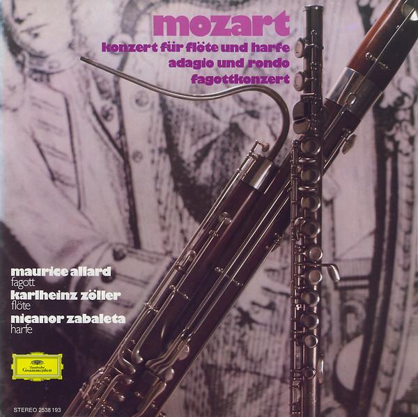 LP Record MAURICE ALLARD, KARLHEINZ ZOLLER, N - Mozart, Konzert Fur Flote Und Harfe 2538193 Deutsche Grammo 1974 Germany Classical Used