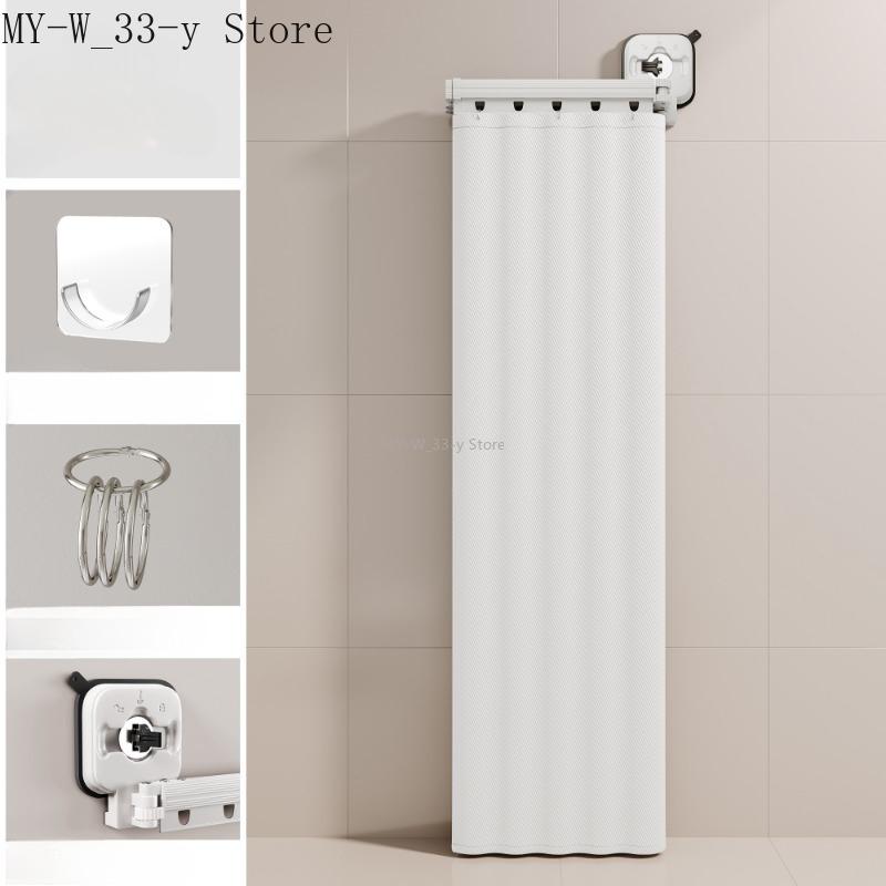 

Складна водонепроникна шторка для душу з присосками Без свердління для перегородки у ванній кімнаті Розділення сухої та вологої зони Шторка з ЕВА 150x200cm
