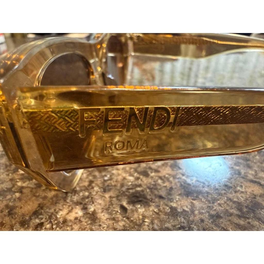 Used FENDI Sunglasses Clear Brown