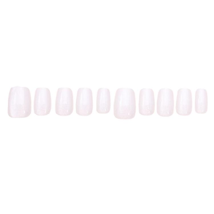 10 Pieces White Cats Eye Short Square Press On Nail Full Cover False Nail Acrylic Stick On Nail for Women Easy To Use