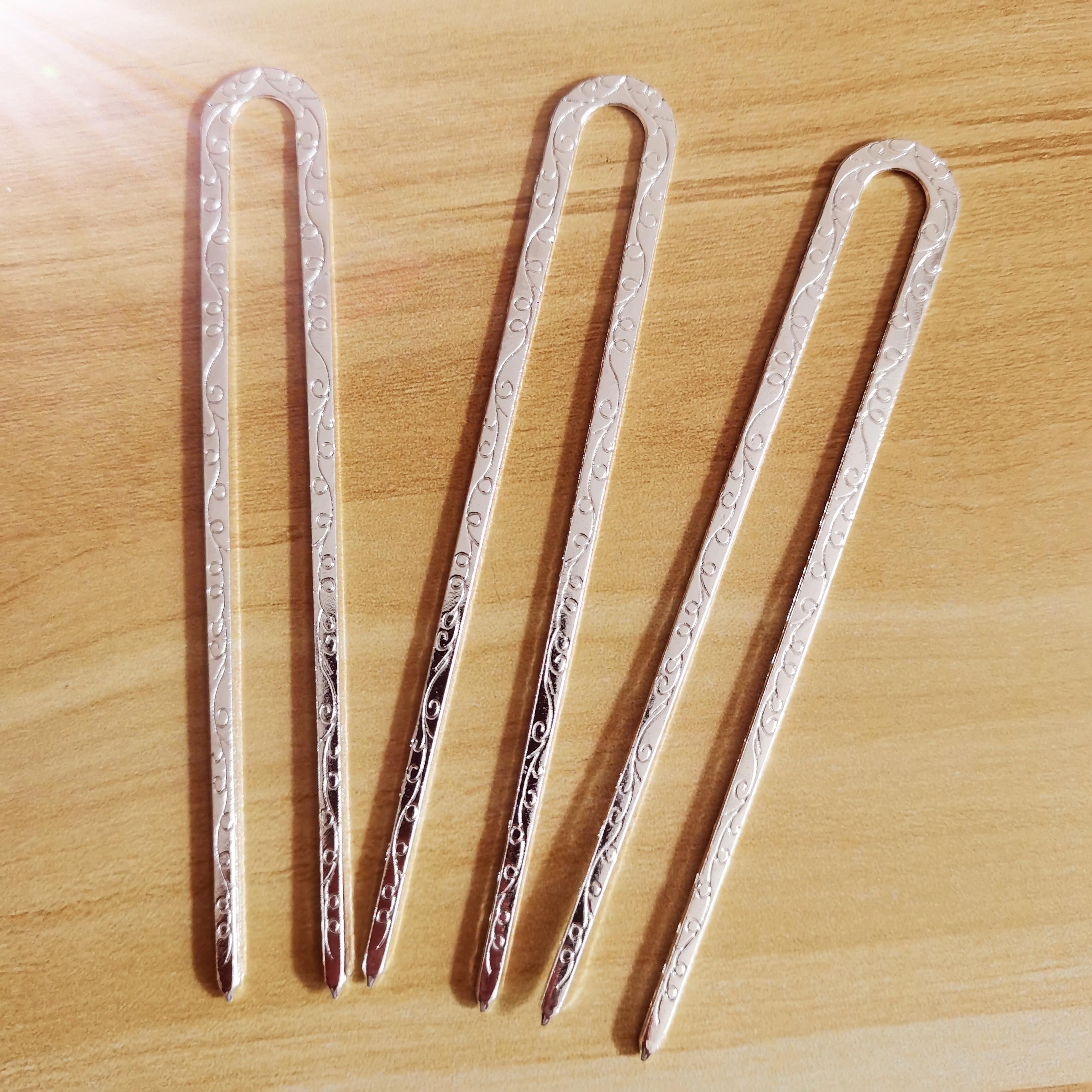 

3 шт./набор U-образные шпильки для волос Палочки для волос Изготовление Сплав Заколки для волос Зажимы Свадебное украшение для головы для женщин Свадебные волосы Аксессуары ручной работы