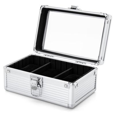 October 1st Watch Holds 3 Aluminum Watch for Transport and Interior Use Case, Watches, Box, Men's Storage, Shockproof, (Silver)