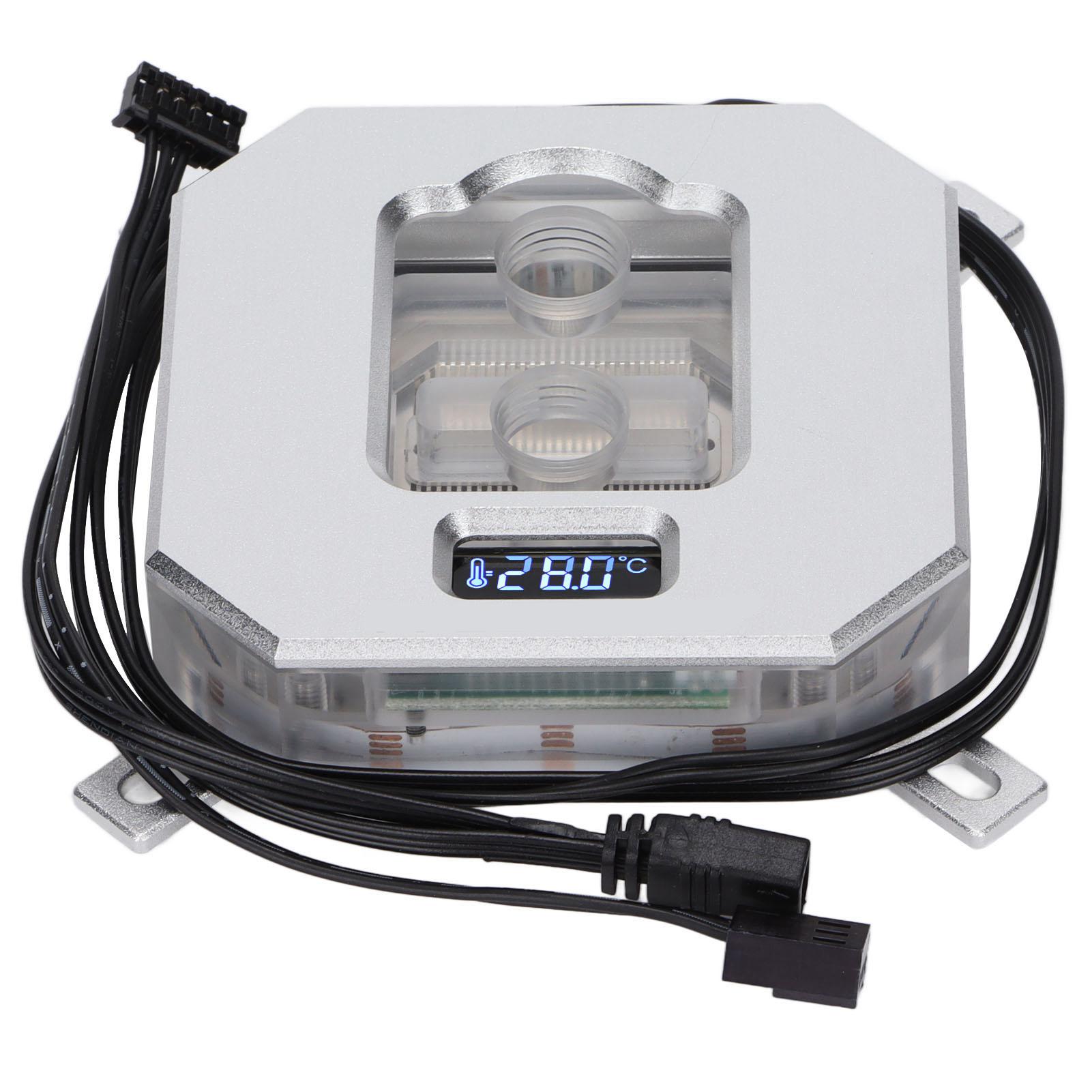 

Головка водяного охлаждения ЦП VA Экран Дисплей Температуры Компьютерный блок водяного охлаждения ЦПСеребристый серебряный