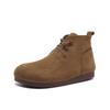 Johnature Retro Genuine Leather Flat Ankle Boots Handmade Soft Cowhide Elastic Band Soft Soled Women's Shoes