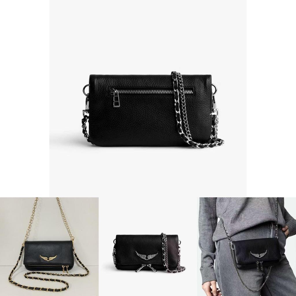 Elegante Bolso Pequeño de Hombro de PU con Alas de Metal y Cierre Magnético para Estilo Callejero