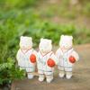 Wooden Craft Figurine With Basketball Bear And Bunny For Home Decor And Giftgiving