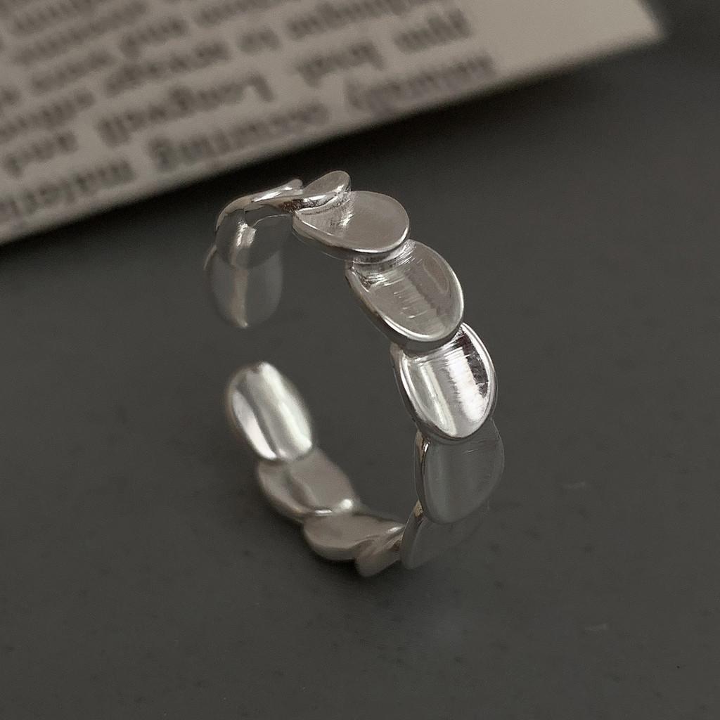 Stilvoller 925 Sterlingsilber Fischschuppen Offener Ring für Frauen mit Geometrischem Design