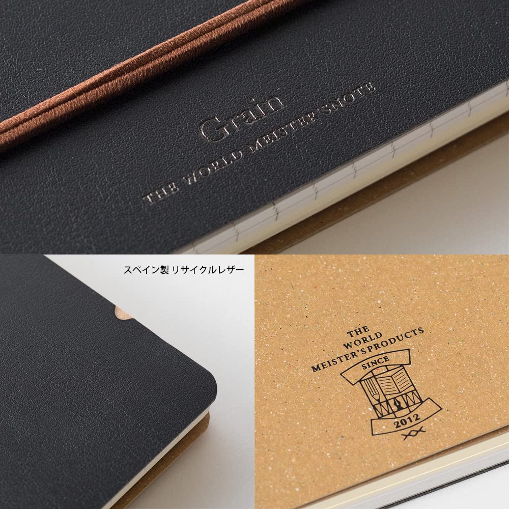 DESIGNPHIL Midori Grain Ring Notebook B6 Variant Black 15222006 Stationery