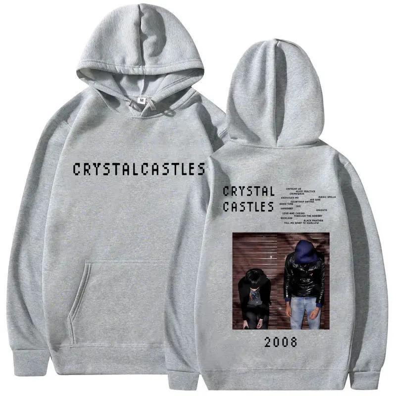 Felpa con Cappuccio Coppia Cartone Animato Anime Taglia Europea Stampa Felpa con Cappuccio Crystal Castles