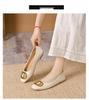 Women's Square Toe Soft Leather Flats - Spring 2025 Professional Work Shoes with Flat Heels, Genuine Leather