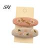 Durable Hair Clips 1 Pair Hairpins Rounded Edges Metal Stable Grip Hand-Embroidered Everyday Wear Flower Pattern Wide BB Clip Side Bang Accessories