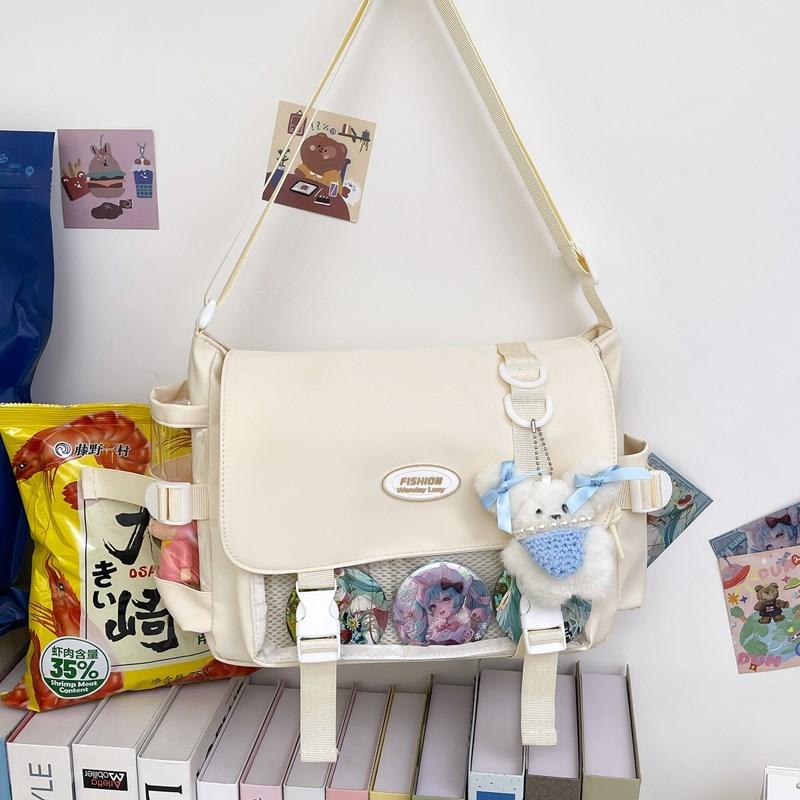 School Bag 2025 Large Capacity School Bag Mail Carrier Bag Transparent Versatile Simple Shoulder Bag High Value Messenger Bag