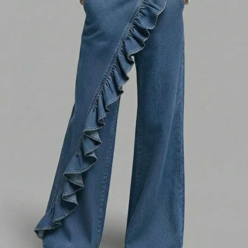 Pantaloni di Jeans Vintage con Tessuto Elasticizzato per un Look Casual da Ufficio