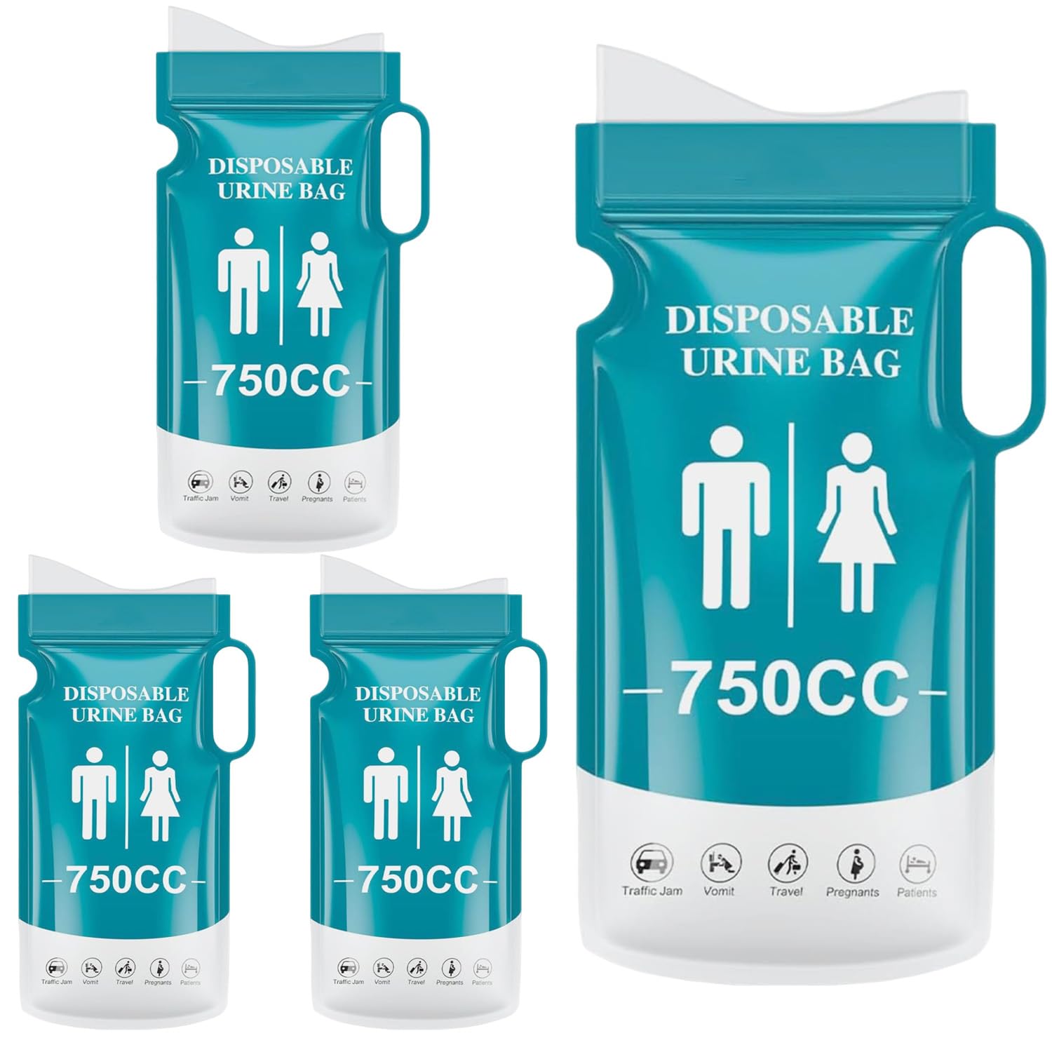 

LIKENNY Портативный простой аварийный портативный набор для ухода за больными при землетрясении в горах из 4 туалетов, туалет, унисекс, 750 мл, дезинфицирующий, дезодорирующий,