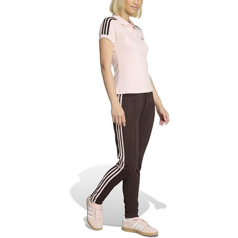 Adidas Originals Short Sleeve Striped Polo Shirt Women tops KD3699