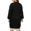 Women's Fashion Plus-Size Sweater V-Neck Color-Blocked Spliced Bodycon Sweater Dress