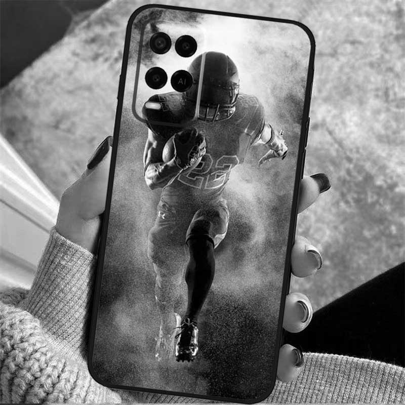 American Football Sport Case For Oppo A38 A74 A94 A54 A18 A58 A78 A98 A80 A60 A40 A96 A76 A16 A15 A17 A57 A77 A5 Pro