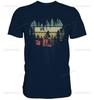Mountains Vintage Trees Forest Outdoor Hiking Retro Wood Printed TShirt Nature Premium Shirt Summer Men Clothing Shortsleev