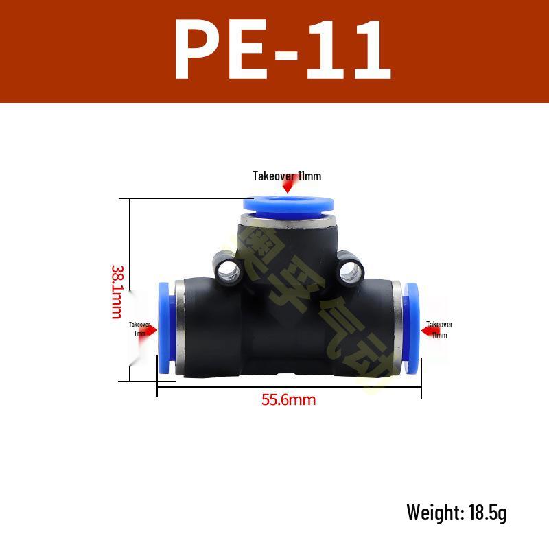 Pneumatická T-redukce rychlospojka pro PE trubky (4-14 mm)