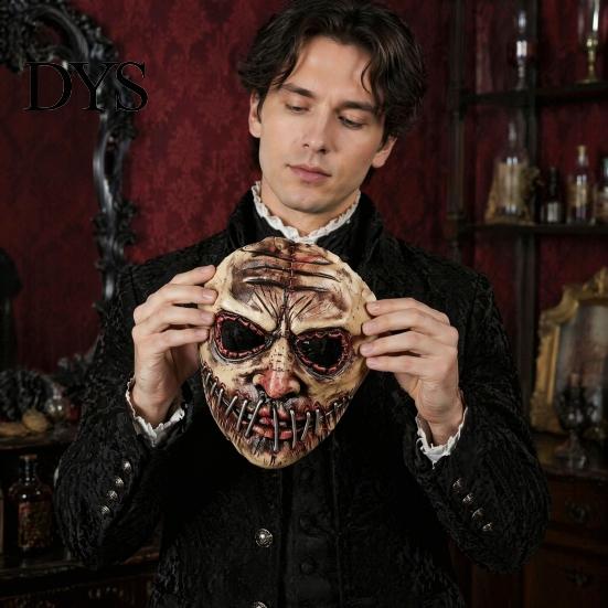Adult Scary Party Mask Halloween Horror Mask, Creepy Latex Adjustable Strap Fancy Realistic for Cosplay Costume Haunted House Prop Stitched Mouth