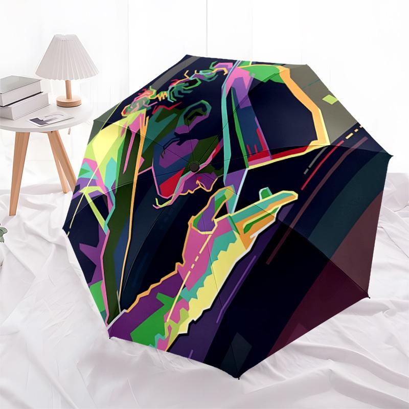 1pc Michael Joseph Jackson Automatic Folding Umbrella, Portable Collapsible Design, Casual Outdoor Accessory L1127043