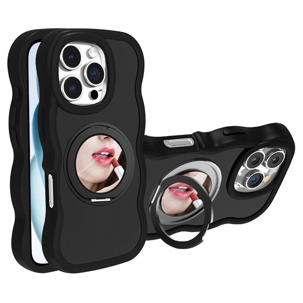 For iPhone 16 Pro Case Compatble with MagSafe Kickstand TPU+PC Phone Cover Built-In Mirror