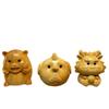 Chinese Zodiac Wood Carving: Radish Rabbit Pendant & Desktop Ornament