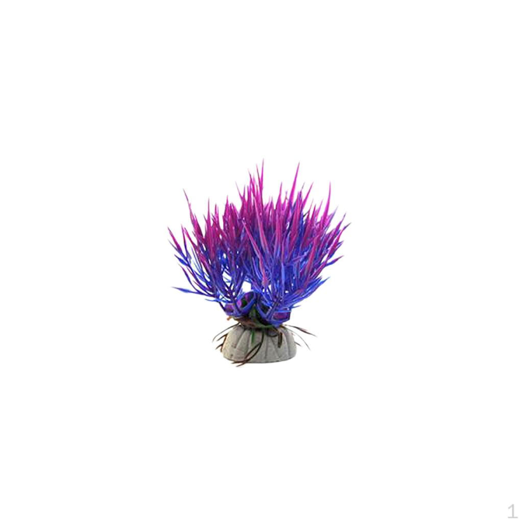 

Purple Blue Artificial Plastic Water Aquatic Grass Decor Ornament for Fish Aquarium