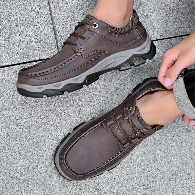 Men's Thick-soled Leather Shoes Men's Outdoor Leisure Hiking Shoes Sports Shoes