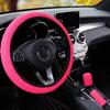 Universal 38CM 1/3 Pcs Ice Silk Steering Wheel Cover Wear-resistant Anti-slip Car Accessories Gear Handbrake Cover Interior