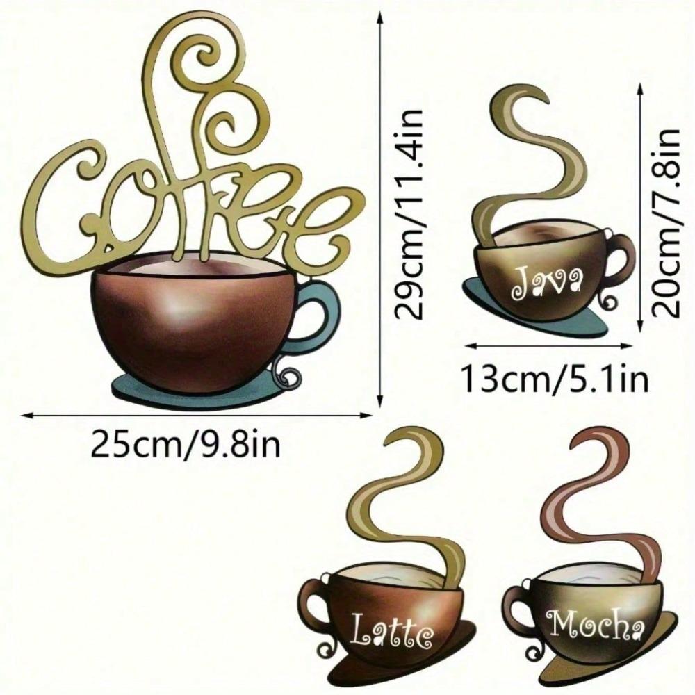 

Vintage Metal Mug Wall Sticker Retro Coffee Cup Decor Rustic Home Wall Art Peel Stick Kitchen Living Room Bedroom Farmhouse Halloween Decoration Gift різнокольоровий