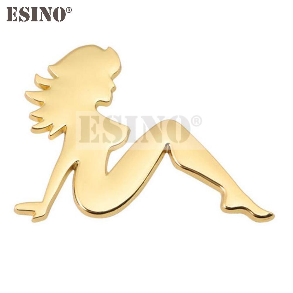 

Car Styling 3D Metal Chrome Zinc Alloy Emblem Sexy Girl Car Badge Body Trunk Fender Adhensive Emblem Auto Accessory