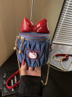 Mädchen Mini Umhängetasche mit Schleife – Herbst/Winter Vielseitige Reise-Münztasche