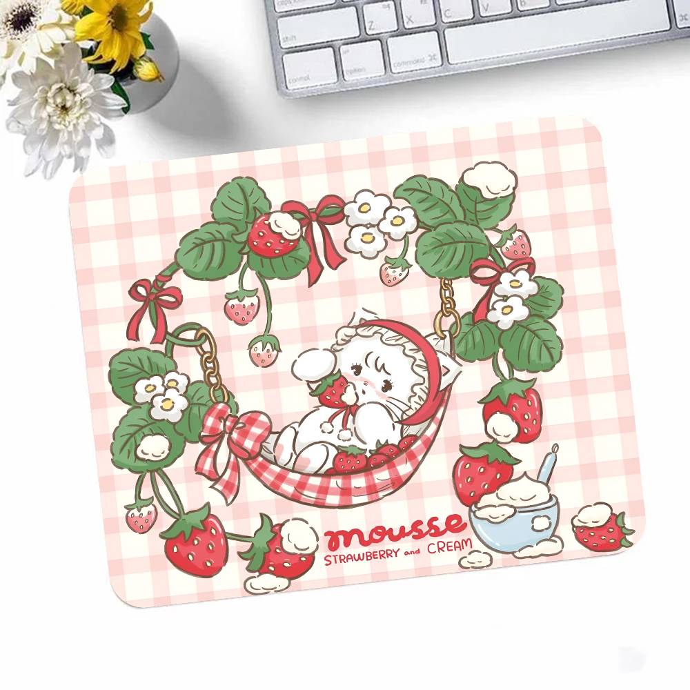 Cute Cartoon Mikko Illustration Mousepad Small LockEdge Mouse Pad For Gamers Computer Desk Pad Rectangular Anti-slip Rubber
