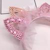 Girls Cute Cat Ears Shape Gauze Sequins Headband Hairband Hair Hoop Accessories