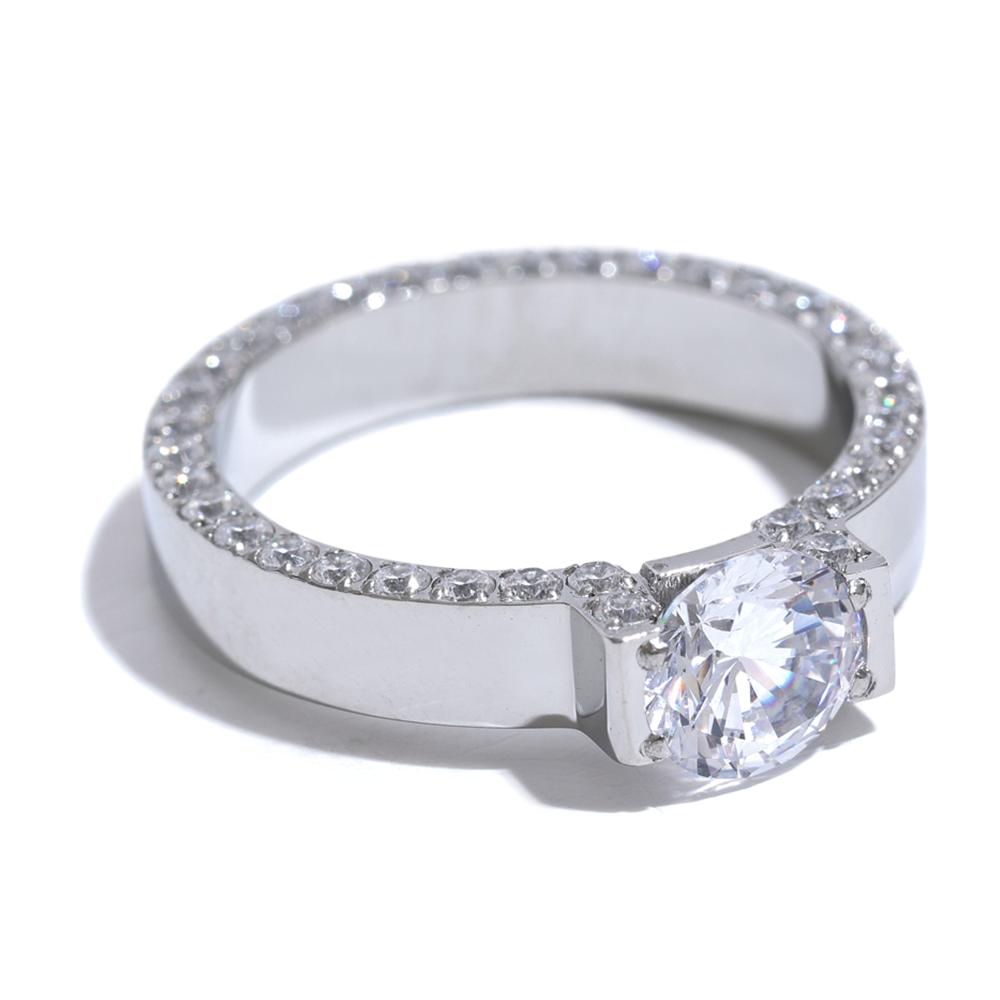 Yhpup Luxury Bling AAA Cubic Zirconia Stainless Steel Fashion Wedding Ring Women High Quality Exquisite Anniversary Jewelry Gift 6