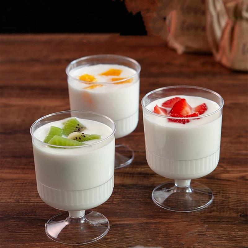 

50Pcs 150ml Муси Десерт чашка винне скло Ясно пудинг Чашка партія аксесуари Весільні приналежності одноразовий пластиковий посуд 50pcs