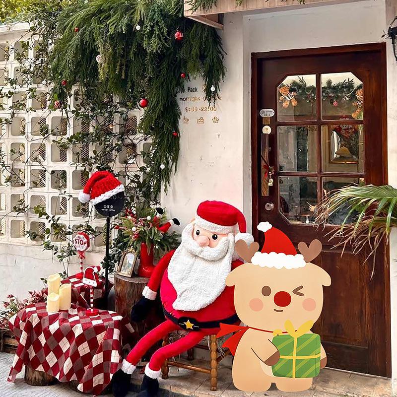 Ornamenti di Natale a Tema Babbo Natale: Set Scena Oggetto di Scena per Foto Vacanze all'Aperto