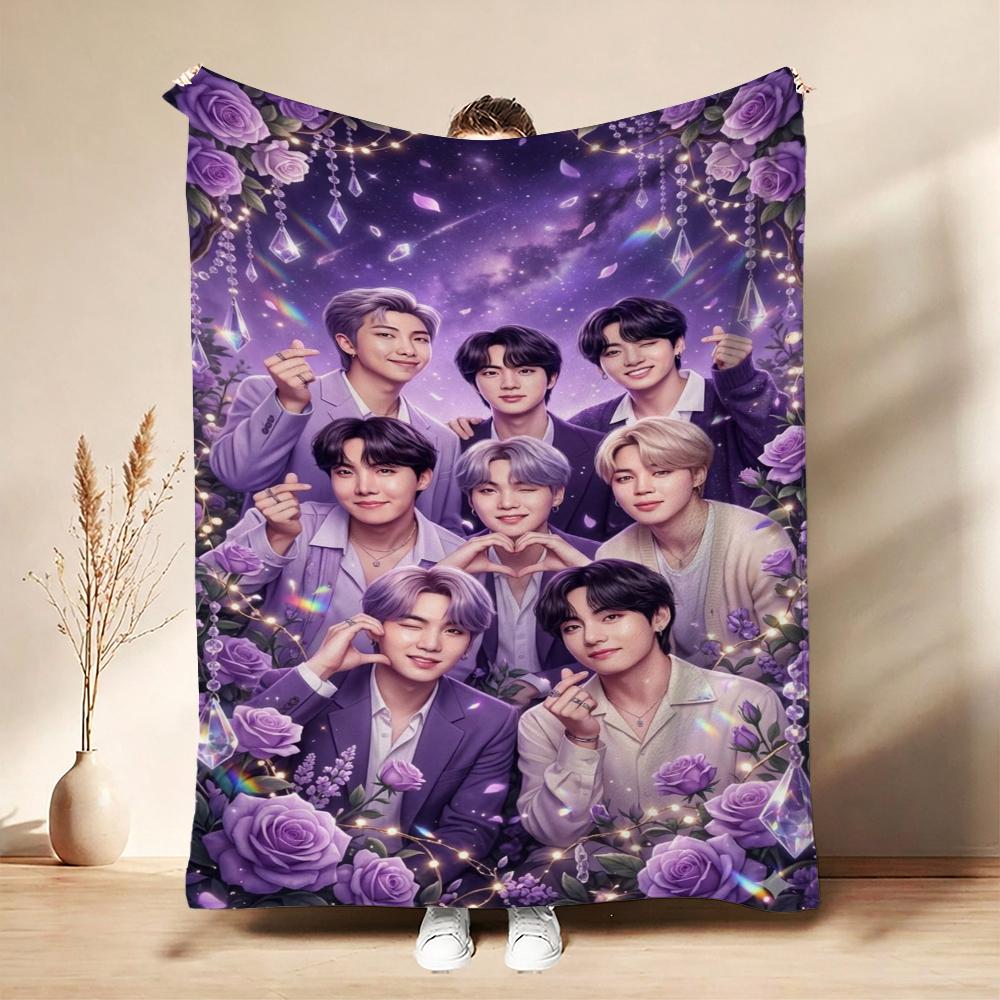 Starry Purple Rose Fantasy Blanket Soft And Comfortable Suitable For All Seasons Office Rest Blanket Air Conditioning Blanket Digital Printing