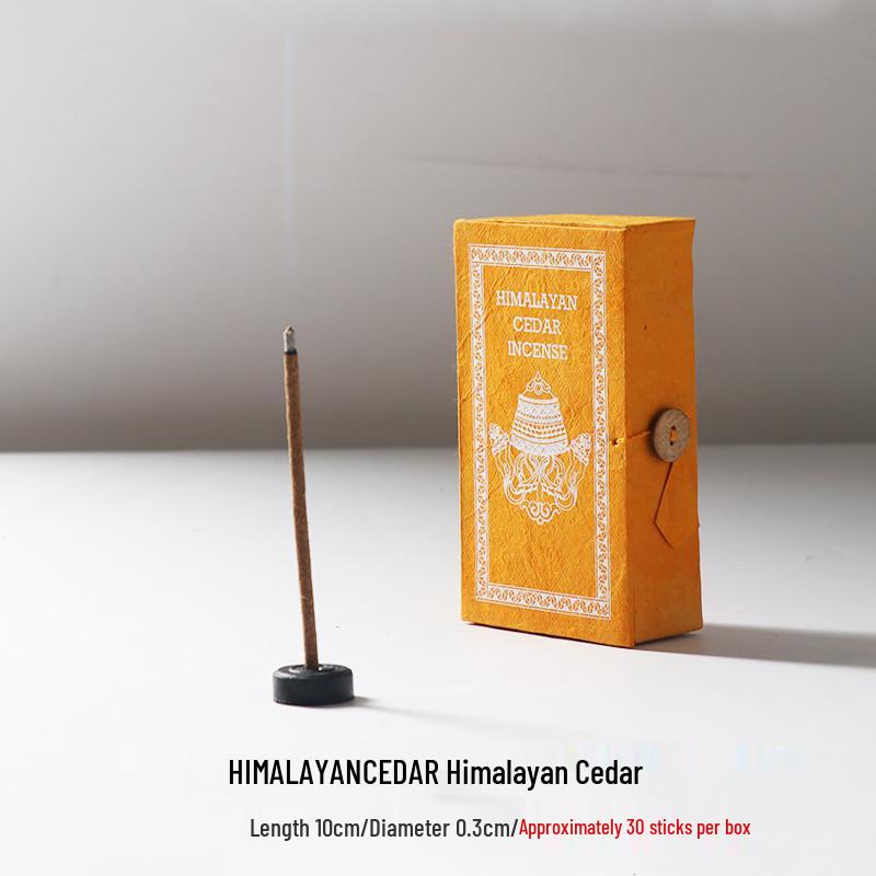 Handmade Nepal Stupa Incense Gift Box - 30 Short Buddha Incense Sticks for Indoor Use