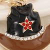 Keychain Pendant Sparkling Rhinestones Five-Pointed Star Pattern Western Style Cowboy Hat Design Key Chain with Lobster Clasp Backpacks Accessory