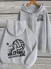Girls Zip Up Hooded Jacket Volleyball Girl Player Graphic Long Sleeve Casual Sports Hoodie For Teen Girls Training Daily Outfit