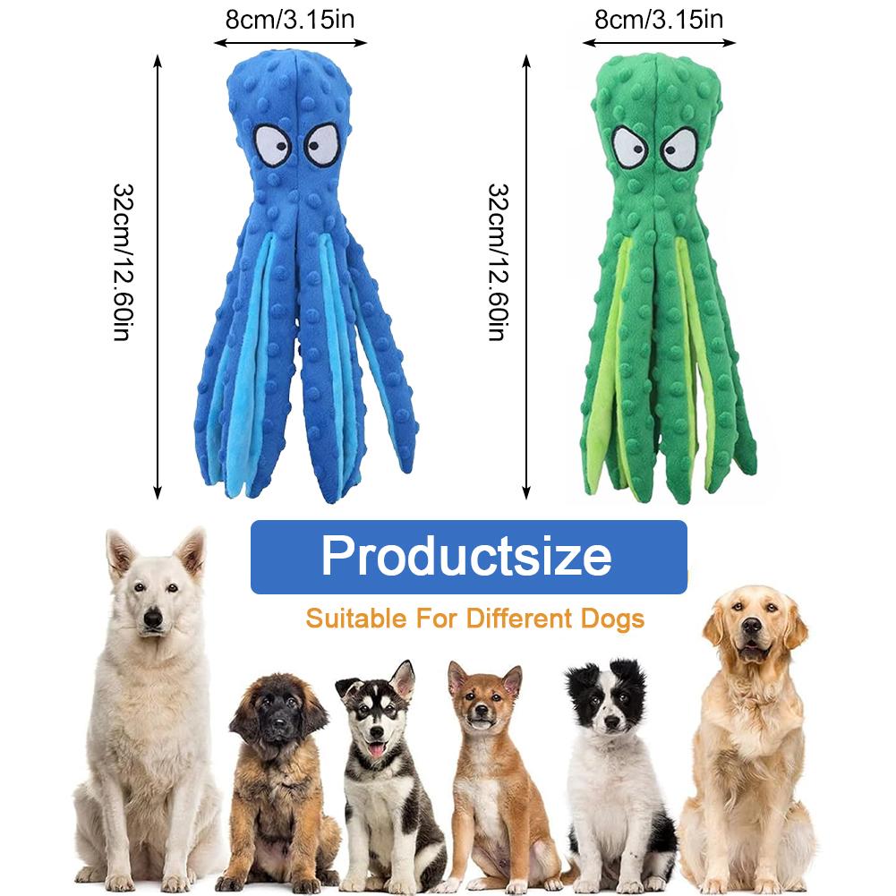 1/2Pcs Octopus Pet Plush Toy Octopus Pet Plush Toy Bite Resistant Puppy Interactive Training Teeth Cleaning Chew Toys Pet Supply