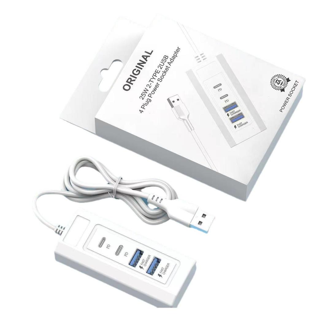 Multi-Port USB Hub Adapter: USB & Type-C Extension Dock with Converter.