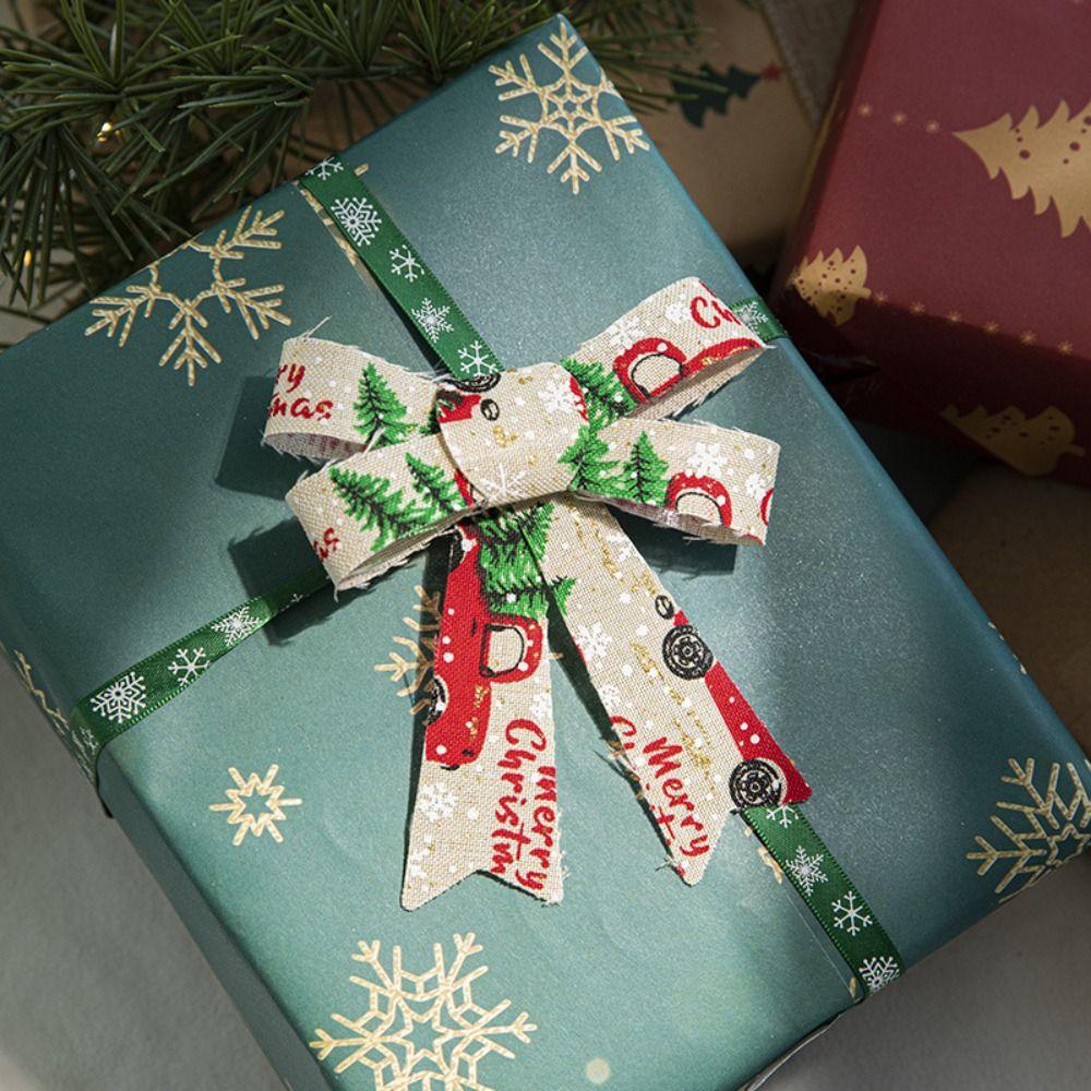 3PCS Handmade Christmas Ornaments Lattice Xmas Tree Bow Christmas Decoration Bowknot Home Decor