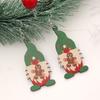 Christmas Cute Gnome Christmas Tree Pendant, Earrings Wooden Double Sided Earrings Christmas Gifts